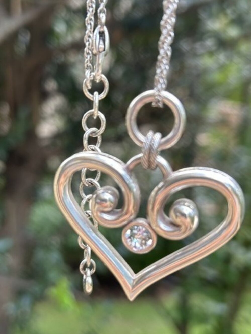 BRIGHTON “Alcazar” Large Open Heart Swarovski Crystal Pendant NECKLACE